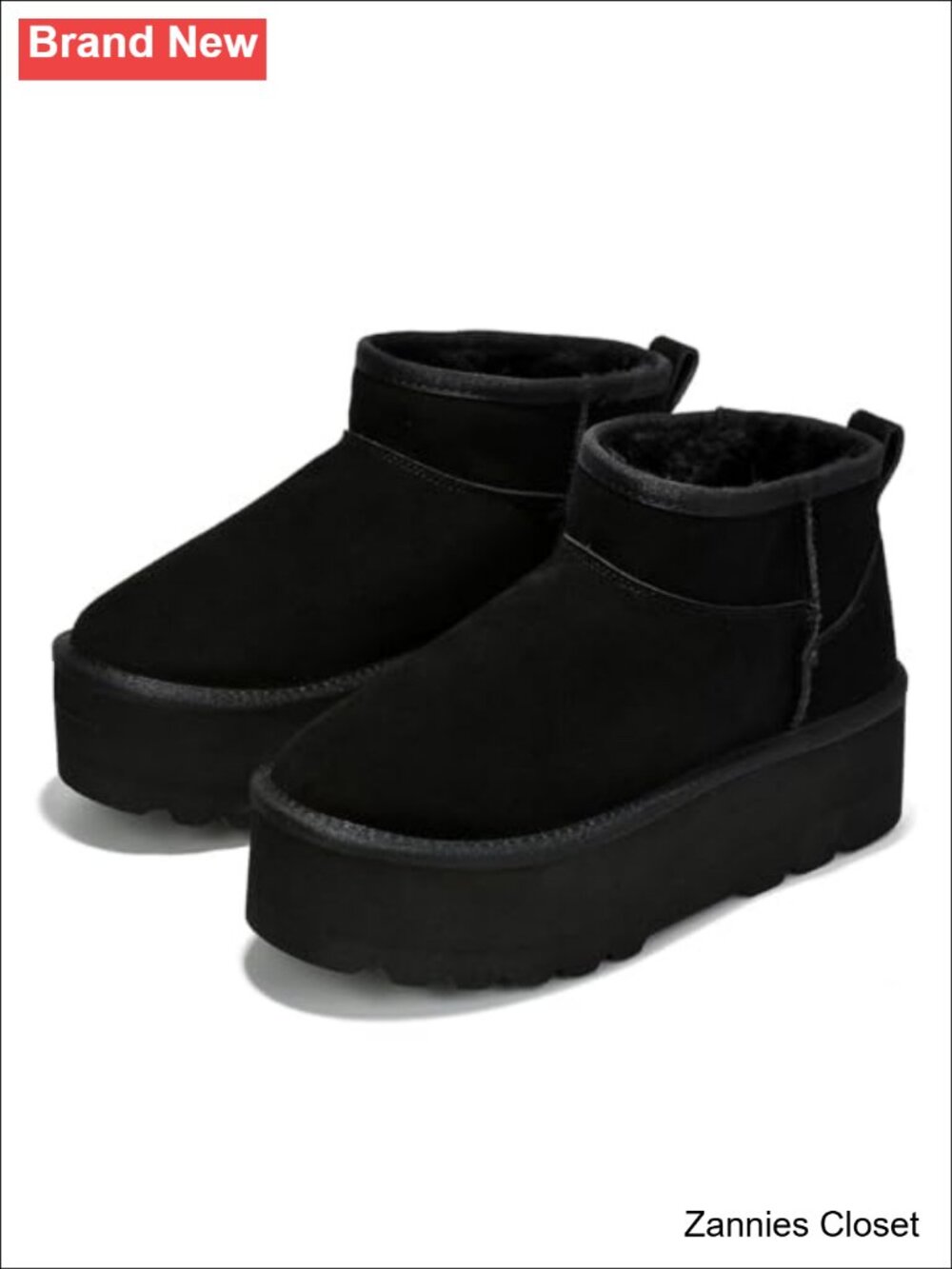 ✨ Project Cloud Genuine Suede Ankle Snow Boots Waterproof Platform Fur Lined